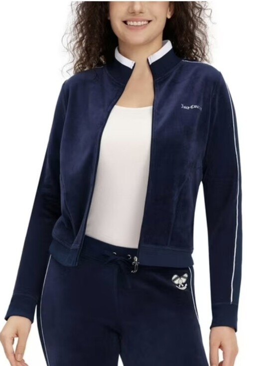 Juicy Couture Jackets & Blazers - Juicy Couture Navy Velour Pickleball Jacket NWT LG *T